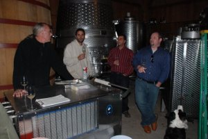 In the Tank room at Shinn Estate Vineyards